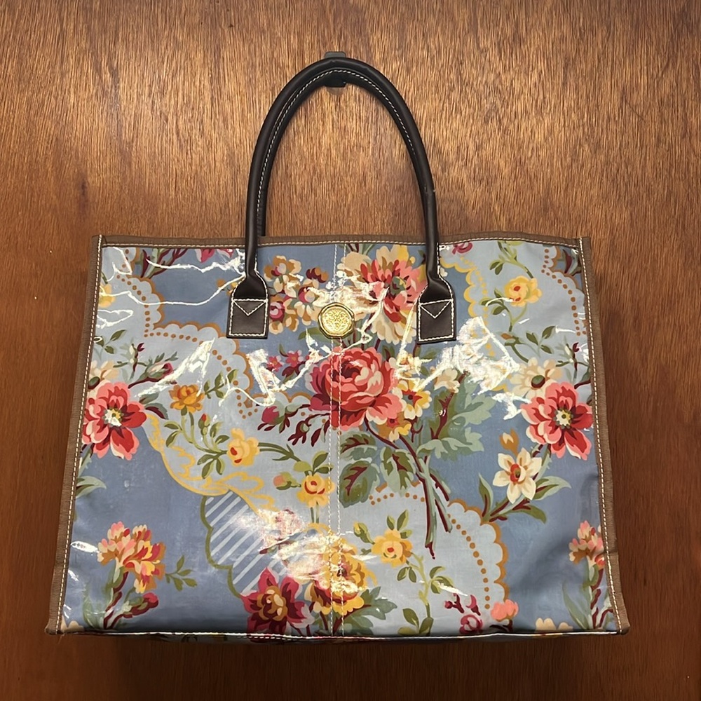 Anna Griffin coated cotton tote bag - cottagecore floral